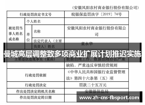 曼城高层调整致多项商业扩展计划推迟实施